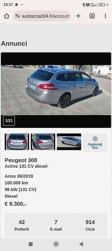 Gebraucht Peugeot 308 SW Allure 131 PS (96 kW) 2019 Grau Kombi