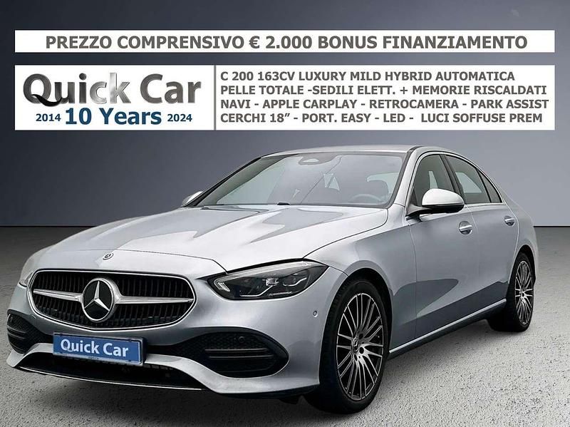 Usata Mercedes C200 Luxury 204 CV (150 kW) 2021 Argento Berlina