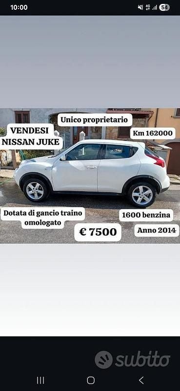 Usata Nissan Juke Visia 94 CV (69 kW) 2014 Bianco SUV