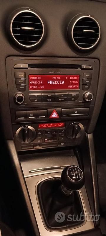 Usata Audi A3 Attraction 140 CV (102 kW) 2007 Nero Utilitaria