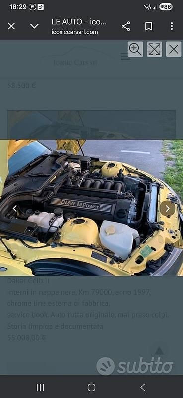 Usata BMW Z3 M 321 CV (236 kW) 1997 Cabrio