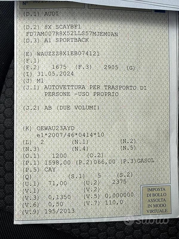 Usata Audi A1 S-Line 105 CV (77 kW) 2014 Grigio Utilitaria