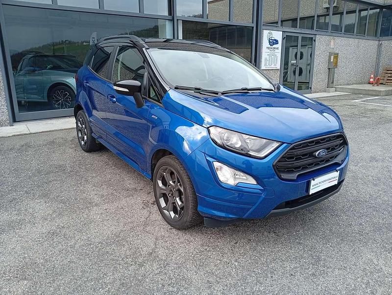 Usata Ford Ecosport ST-Line 125 CV (91 kW) 2018 Blu con tetto nero SUV