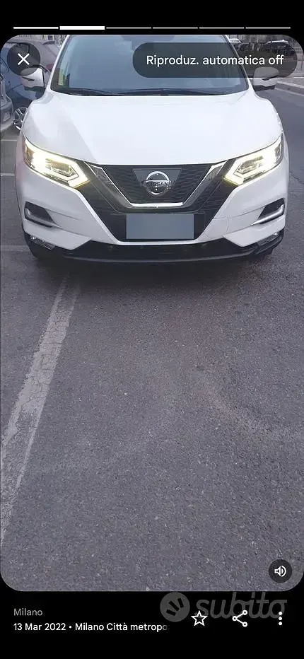 Usata Nissan Qashqai Tekna 116 CV (85 kW) 2017 Bianco SUV