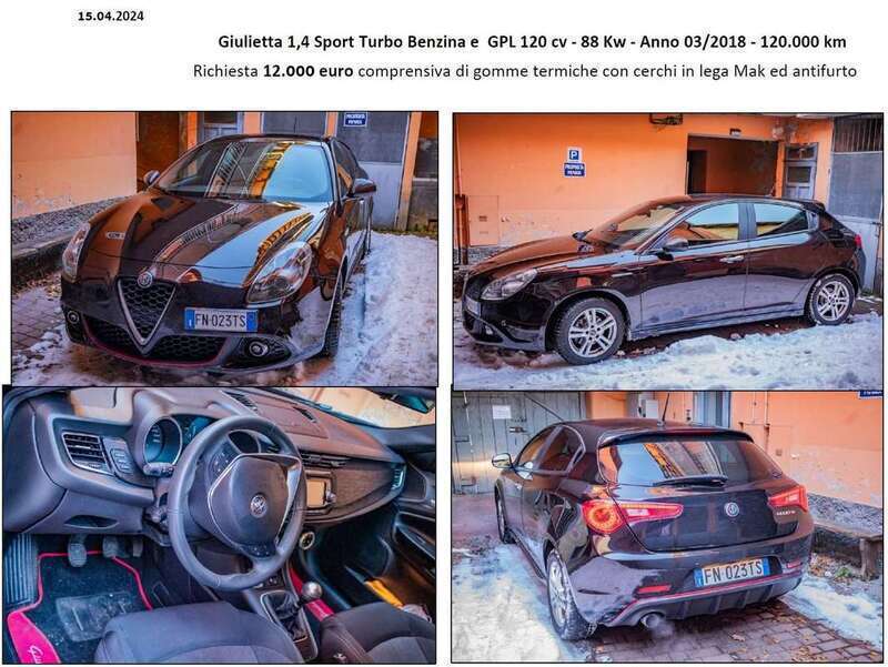 Usato 2018 Alfa Romeo Giulietta 1.4 LPG_Hybrid 120 CV (12.000 €)