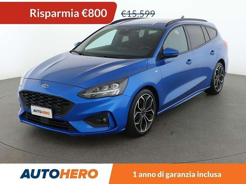 Blu/azzurro Usata 2019 Ford Focus ST-Line Station wagon | 14.799 € (Buon prezzo) - Immagine 1/3
