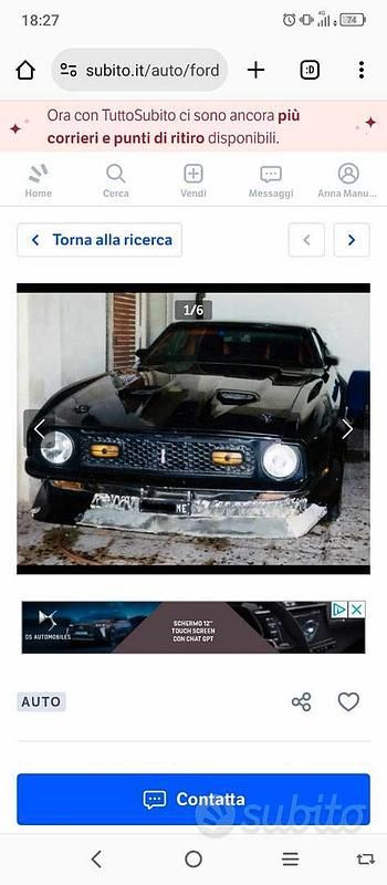 Usata Ford Mustang 1970 Nero Berlina