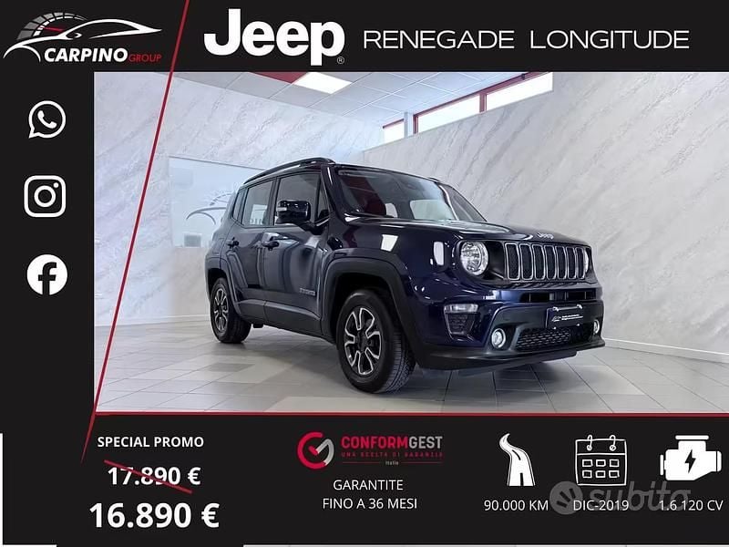 Usata Jeep Renegade Longitude 120 CV (88 kW) 2019 Blu SUV