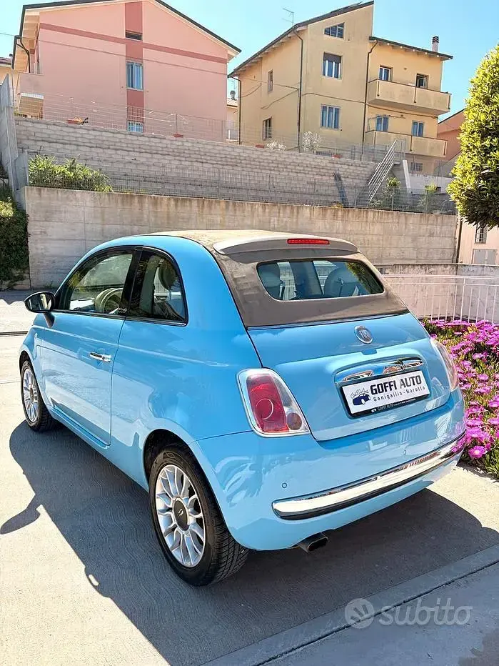 Brugt Fiat 500C Lounge 69 HK (50 kW) 2014 Blå Cabriolet