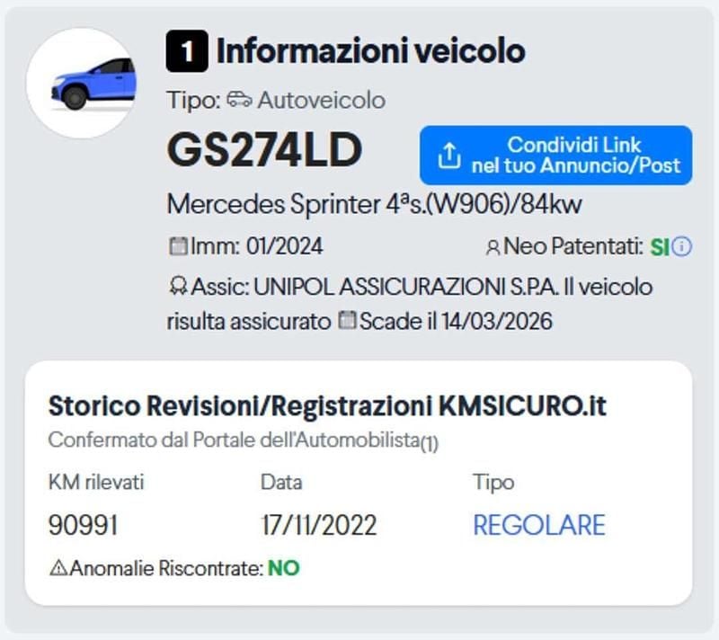 Usata Mercedes Sprinter 116 CV (85 kW) 2018 Bianco Furgone