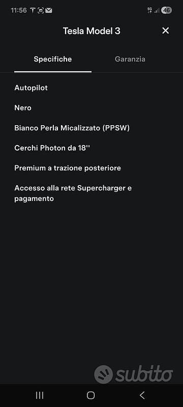 Usata Tesla Model 3 RWD 235 kW (320 CV) 2025 Bianco Berlina