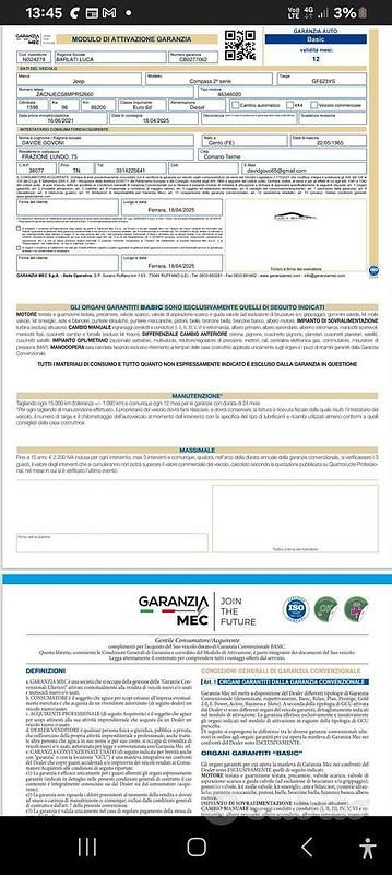 Bianco Usata 2021 Jeep Compass SUV | 22.000 € (Cara) - Immagine 1/4