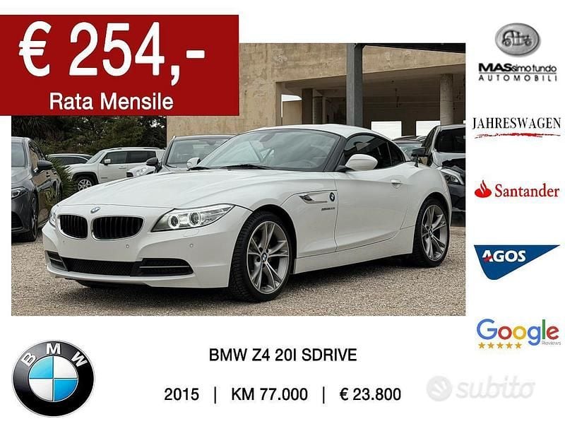 Usata BMW Z4 Efficient Dynamics 184 CV (135 kW) 2015 Bianco Cabrio