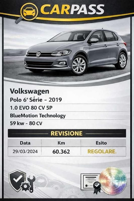 Usata VW Polo Comfortline 80 CV (58 kW) 2019 Grigio Utilitaria