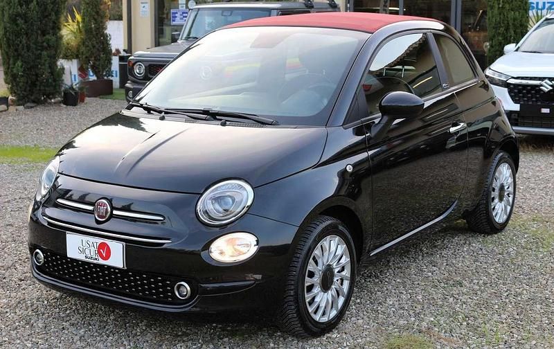 Usata Fiat 500C Lounge 69 CV (50 kW) 2020 Nero  capote bordeaux Cabrio