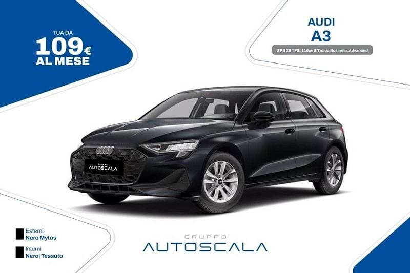 Usata Audi A3 Advanced 110 CV (80 kW) 2023 Nero mytos metallizzato Berlina