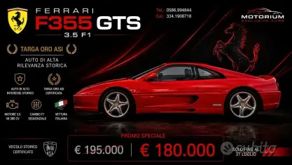 Usata Ferrari F355 381 CV (280 kW) 1998 Rosso Cabrio