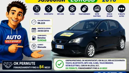 Usata Seat Ibiza Style 75 CV (55 kW) 2016 Nero Berlina