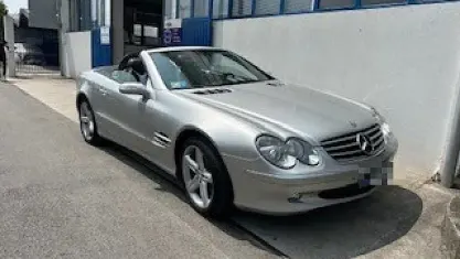 Usado Mercedes SL350 245 CV (180 kW) 2004 Gris Descapotable