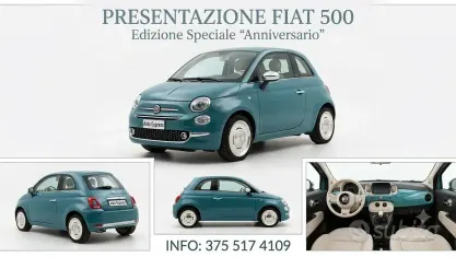 Usata Fiat 500 69 CV (50 kW) 2017 Blu Utilitaria