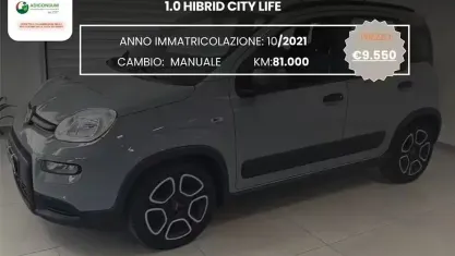 Usata Fiat Panda City Life 69 CV (50 kW) 2021 Grigio Utilitaria