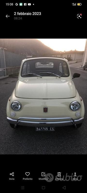 Usata Fiat 500 1970 Bianco Utilitaria