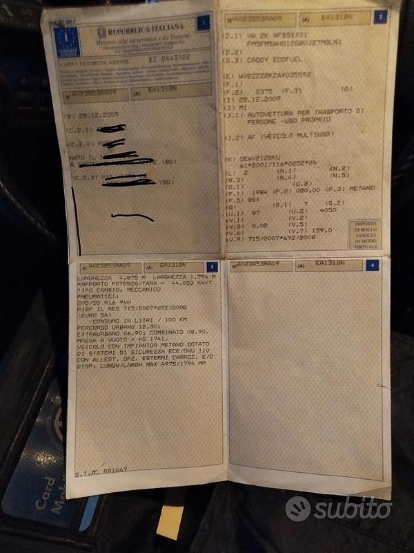 Usata VW Caddy 109 CV (80 kW) 2009 Monovolume