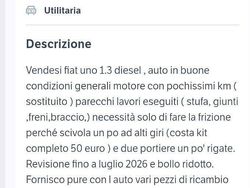 Bianco Usata 1988 Fiat Uno Due volumi | 2000 €