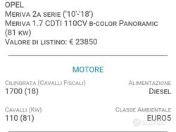 Grigio Usata 2011 Opel Meriva Monovolume | 3500 € (Buon prezzo)