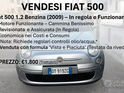 Usata Fiat 500 69 CV (50 kW) 2009 Grigio Cabrio