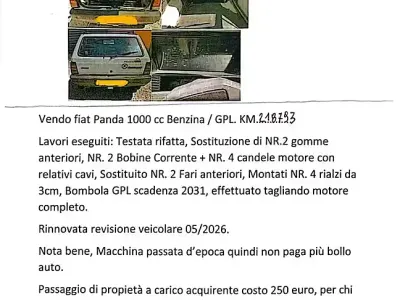 Usata Fiat Panda 1984 Utilitaria