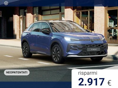 Nuova VW T-Roc Life 116 CV (85 kW) 2025 Celestial blue metallizzato nero SUV