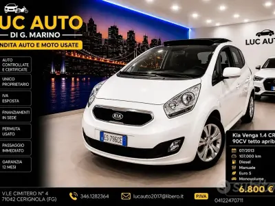 Usata Kia Venga 90 CV (66 kW) 2013 Bianco Utilitaria
