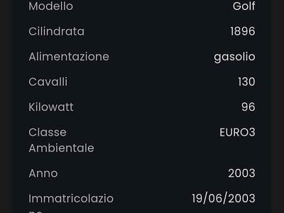 Usata VW Golf IV 131 CV (96 kW) 2003 Berlina