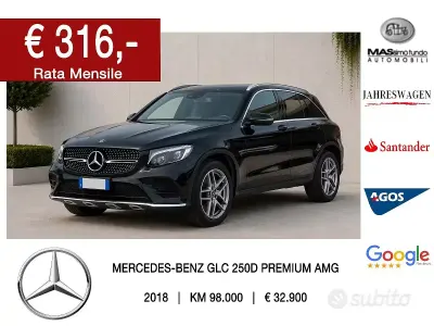 Usata Mercedes GLC250 Premium 204 CV (150 kW) 2018 Nero SUV