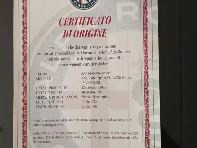 Usata Alfa Romeo Spider 192 CV (141 kW) 1995 Nero Cabrio