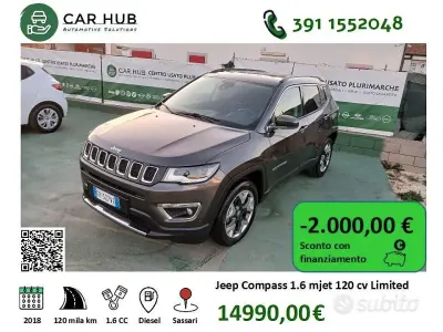 Usata Jeep Compass Limited 120 CV (88 kW) 2018 Grigio SUV