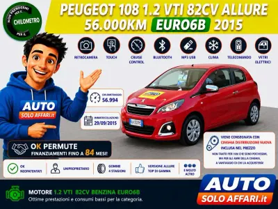 Usata Peugeot 108 Allure 82 CV (60 kW) 2015 Rosso SUV
