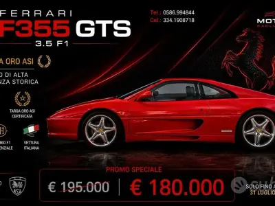 Usata Ferrari F355 381 CV (280 kW) 1998 Rosso Cabrio
