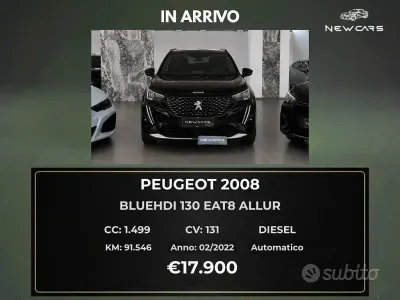 Usata Peugeot 2008 Allure 131 CV (96 kW) 2022 Nero SUV