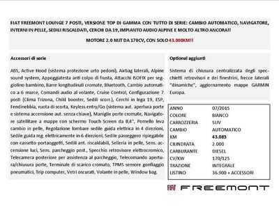 Usata Fiat Freemont Lounge 170 CV (125 kW) 2015 SUV