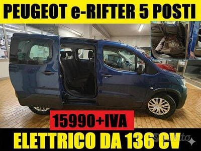 Usata Peugeot e-Rifter 100 kW (136 CV) 2022 Blu Monovolume