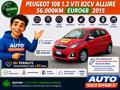 Usata Peugeot 108 Allure 82 CV (60 kW) 2015 Rosso SUV
