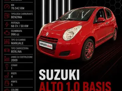 Usata Suzuki Alto GL 68 CV (50 kW) 2009 Rosso Utilitaria