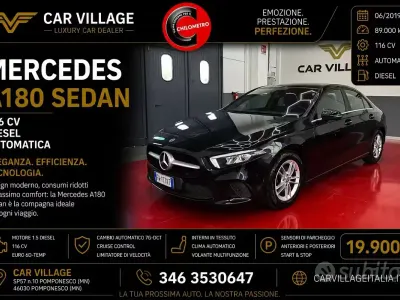 Usata Mercedes A180 116 CV (85 kW) 2019 Nero Berlina