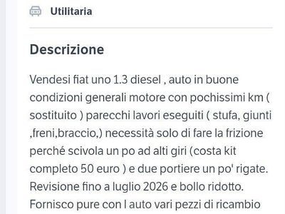 Usata Fiat Uno 45 CV (33 kW) 1988 Bianco Utilitaria