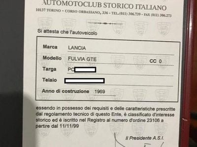 Usata Lancia Fulvia 1969 Blu