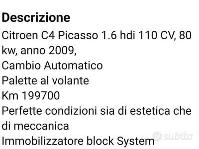 Usata Citroën C4 Picasso 110 CV (80 kW) 2009 Monovolume