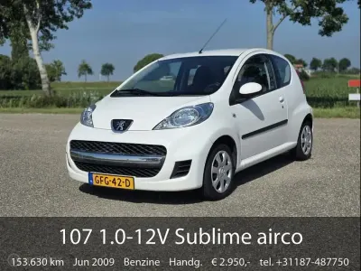 Usata Peugeot 107 68 CV (50 kW) 2009 Bianco Utilitaria