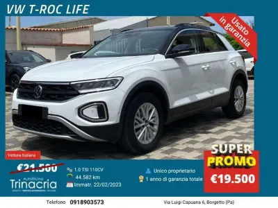 Usata VW T-Roc Life 110 CV (80 kW) 2023 Nero SUV